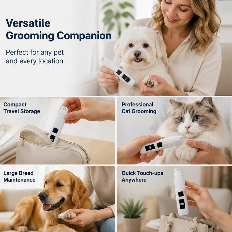 🥳2026 Hot Sale🥳💞50k+ Sold!🐶💨 50% Off! Electric Pet Nail Grinder – Whisper‑quiet, 3‑step Gentle Grinding. Led Power Display & Usb‑c Rechargeable – Stress‑free Grooming For Dogs & Cats! 🛡️✨