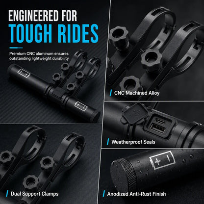 📢📢50% OFF !! ⏰ Bike Handlebar Extender – USB Power, Waterproof & Dual Mount – More Space, Cleaner Cockpit 🛡️