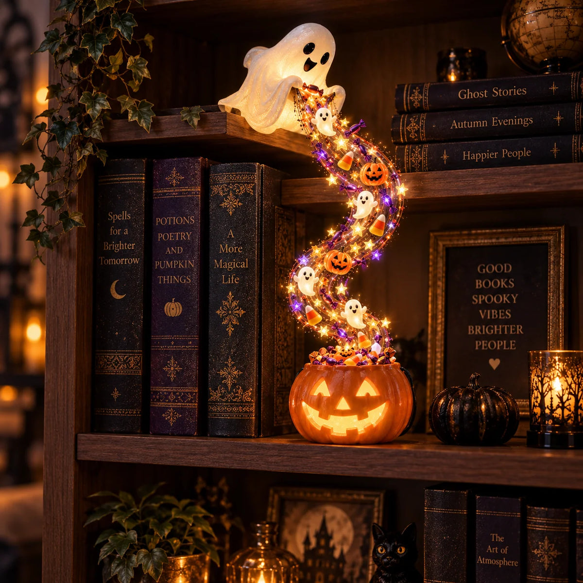 ✨Last Day 49% OFF✨ Halloween Magic Cascade Shelf Light Collection™ – Enchanted Bookcase Decor