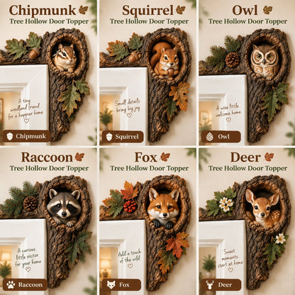 ⏰LAST DAY 49% OFF 🐿️ 3D Chipmunk Tree Hollow Door Topper | Woodland Animal Doorway Decor For Cozy Nature Homes