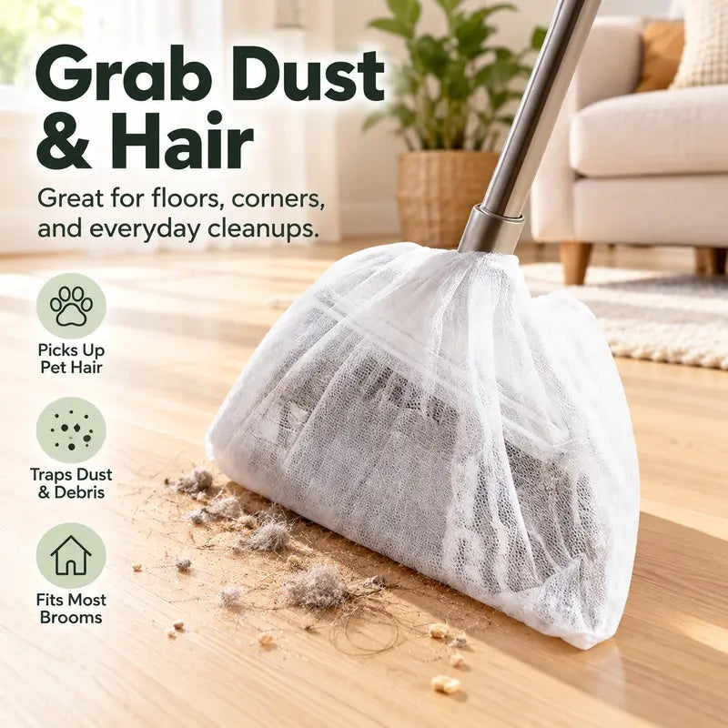 🧹 Disposable Static Duster Refill Sheets, Floor & Gap Dust Cleaner, Hair Removal Sweeping Tool For Home Cleaning