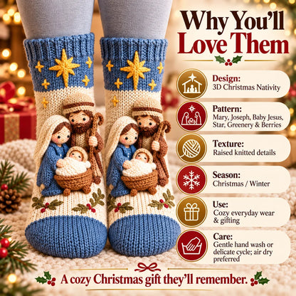 🎄3D Nativity Christmas Socks