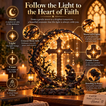 ✝️ Light Of Faith™ Illuminated Cross Prayer Tabletop Decor