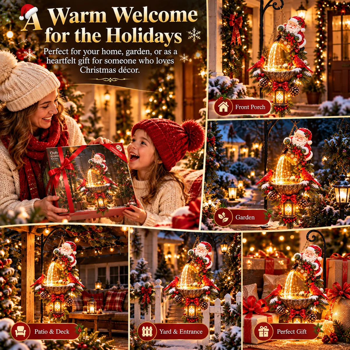 🔥Last Day 49% OFF-🎄 Santa’s Magical Light Pour – Cardinal Christmas Hanging Garden Lantern
