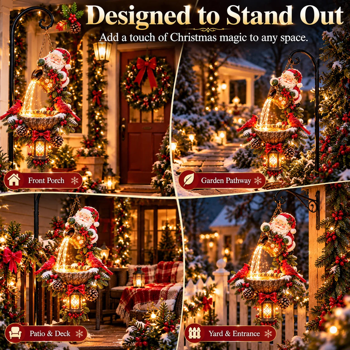 🔥Last Day 49% OFF-🎄 Santa’s Magical Light Pour – Cardinal Christmas Hanging Garden Lantern