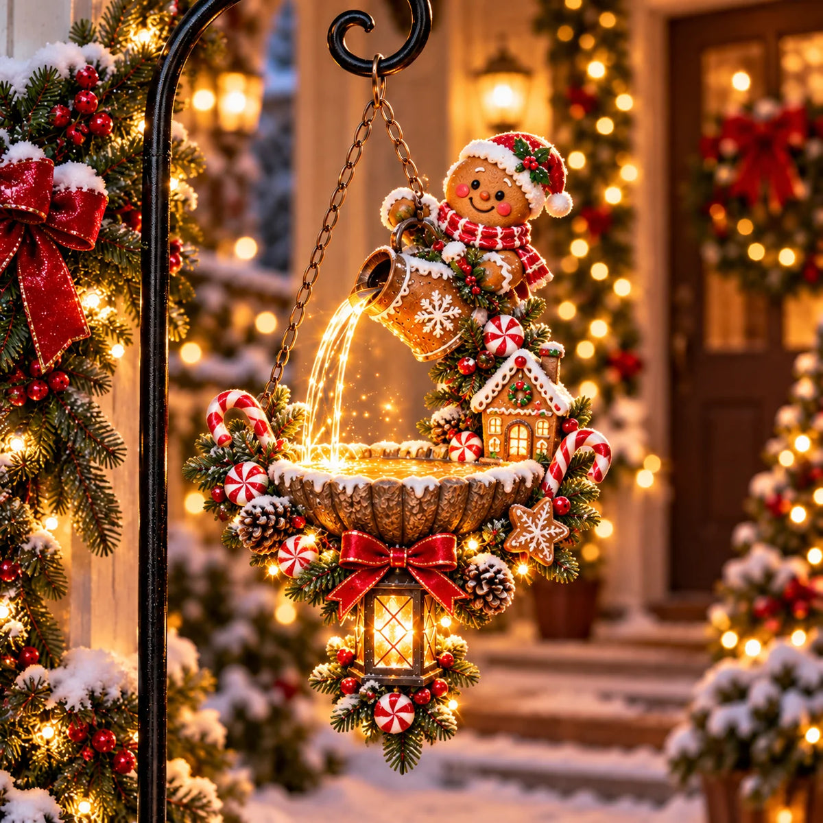 🔥Last Day 49% OFF-🎄 Santa’s Magical Light Pour – Cardinal Christmas Hanging Garden Lantern