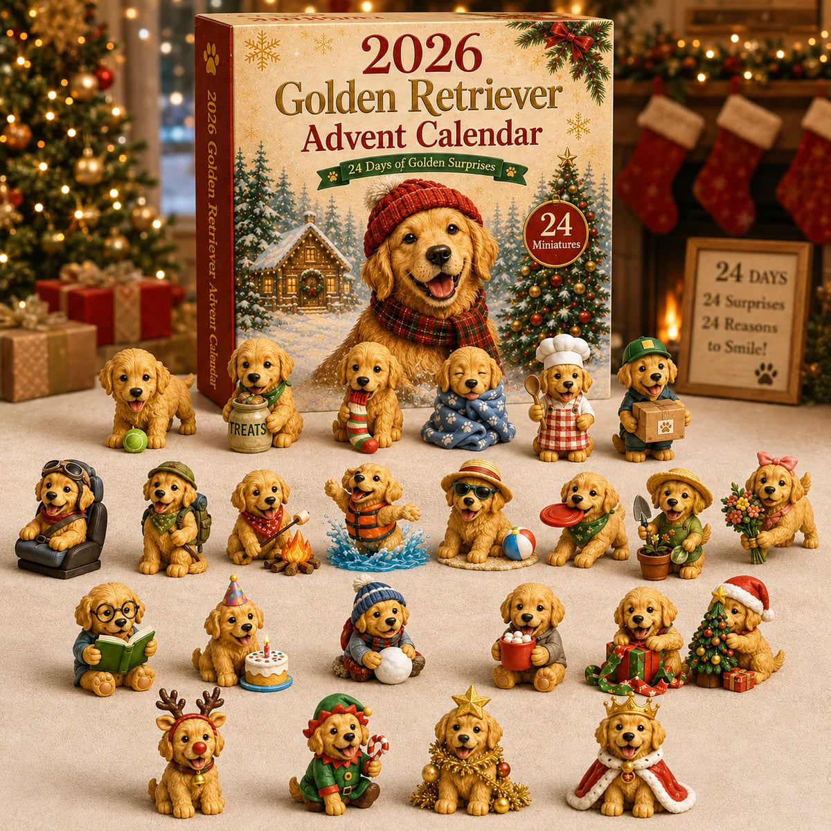 2026 Golden Retriever Advent Calendar 🐕🎄 – 24 Days Of Adorable Dog Surprises