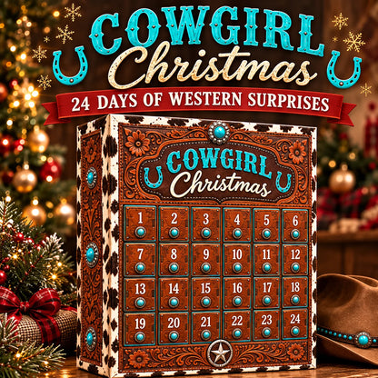 ⏳ Last Day 48% OFF-🤠24-Day Cowgirl Christmas Countdown Calendar