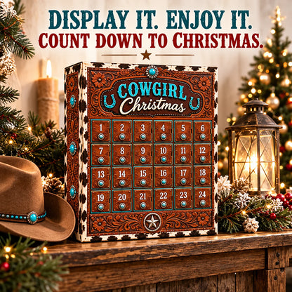 ⏳ Last Day 48% OFF-🤠24-Day Cowgirl Christmas Countdown Calendar