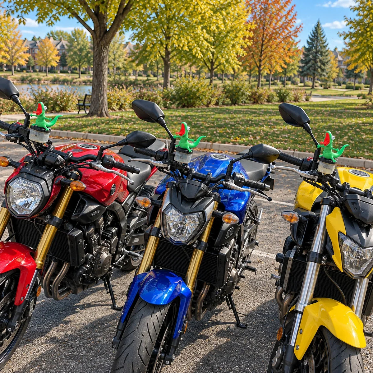 🦎🏍Wobbly Riding Buddy – Car & Motorcycle Decor