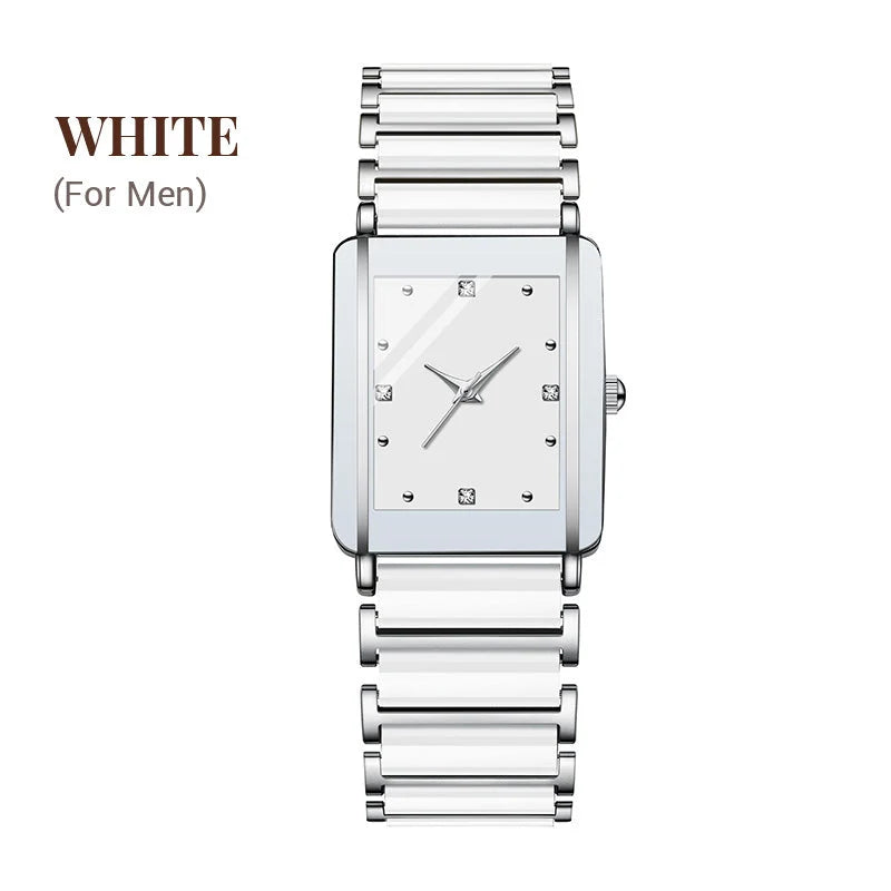 ⌚fashion Ceramic Square Quartz Watch