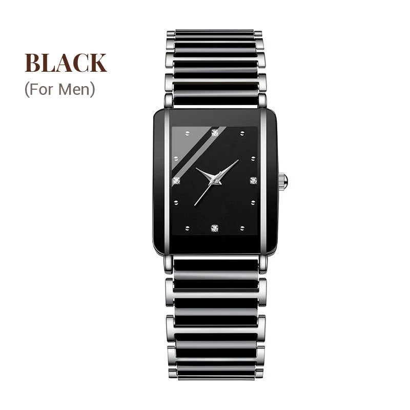⌚fashion Ceramic Square Quartz Watch