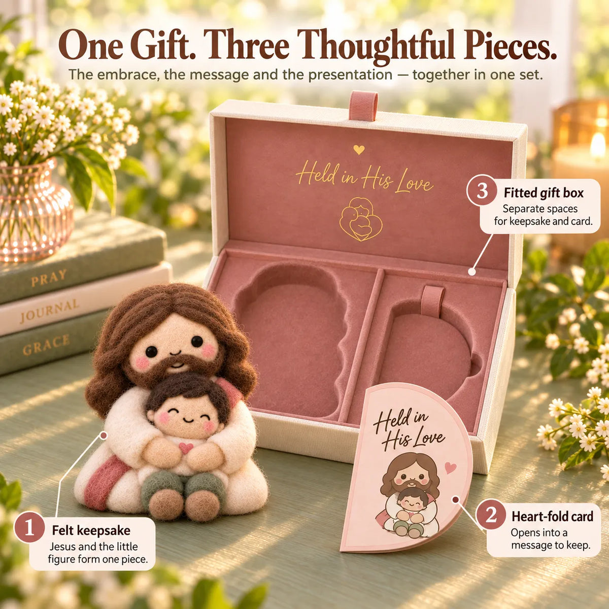 ⏳ Last Day 48% Off – ✝️ Faith-inspired Felt Keepsake Gift Set | 6 Meaningful Designs With Matching Message Card & Gift Box 🎁