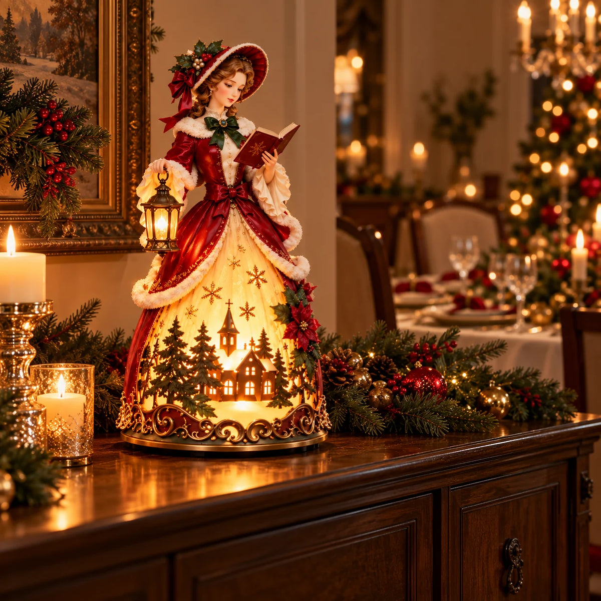 ✨ Victorian Christmas Caroler Lamp – A Glowing Old-fashioned Christmas Scene