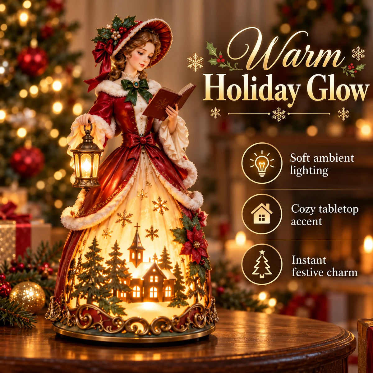 ✨ Victorian Christmas Caroler Lamp – A Glowing Old-fashioned Christmas Scene