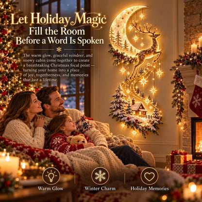 Reindeer Under the Starry Sky – Cozy Christmas Cabin