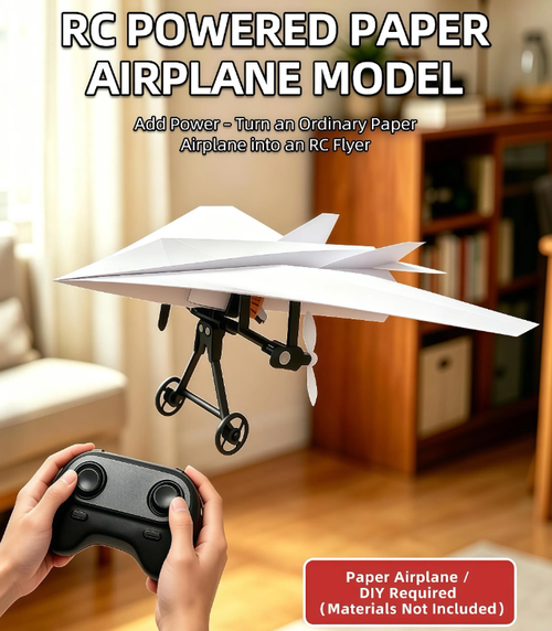 RC Paper Airplane Kit, Remote Control Plane with Gyro Stabilizer & Dual Propellers, DIY Foldable Flying Toy, Easy-to-Fly STEM Toy, Birthday Gift for Kids Boys & Adults