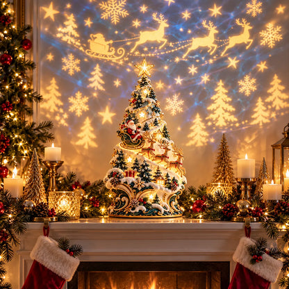 🔥 FINAL DAY - 49% OFF ENDS TONIGHT!Lighted Santa Sleigh Christmas Tree – Winter Village Tabletop Centerpiece