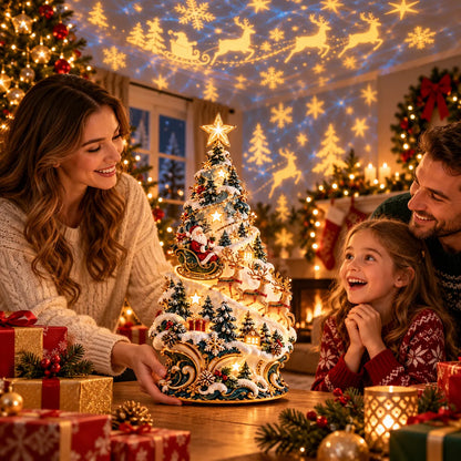 🔥 FINAL DAY - 49% OFF ENDS TONIGHT!Lighted Santa Sleigh Christmas Tree – Winter Village Tabletop Centerpiece