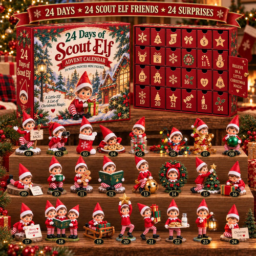 🔥 FINAL DAY -49% OFF ENDS TONIGHT!24 Days of Christmas Scout Elf Advent Calendar – 24 Mini Elf Surprises for Family Holiday Traditions