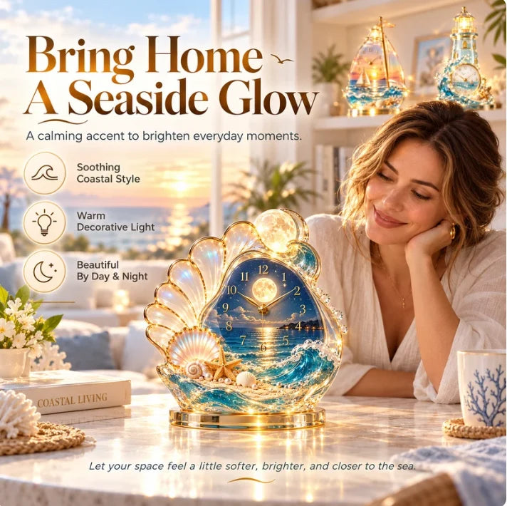 🌊 Coastal Glow Crystal Clock Collection — Bring the Beauty of the Sea Home ✨