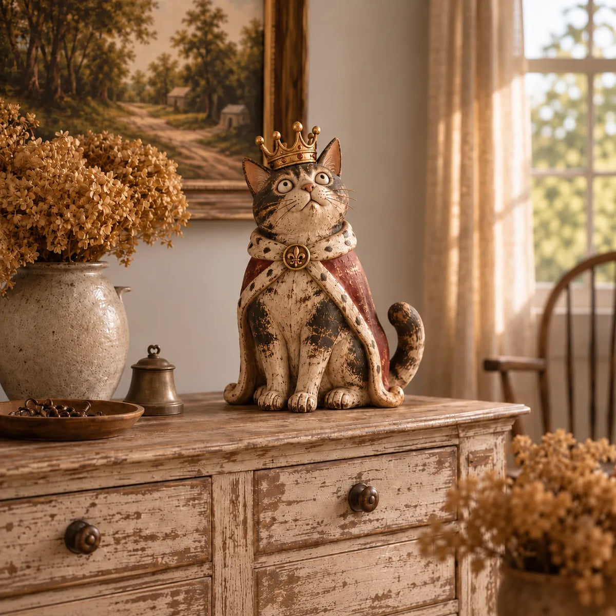 🔥last Day 48% Off - 🐈 Medieval Cat Court — Whimsical Vintage Cat Figurines