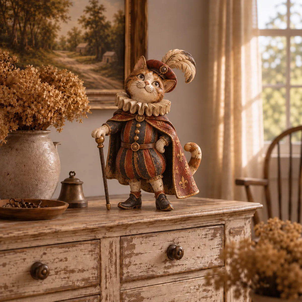 🔥last Day 48% Off - 🐈 Medieval Cat Court — Whimsical Vintage Cat Figurines