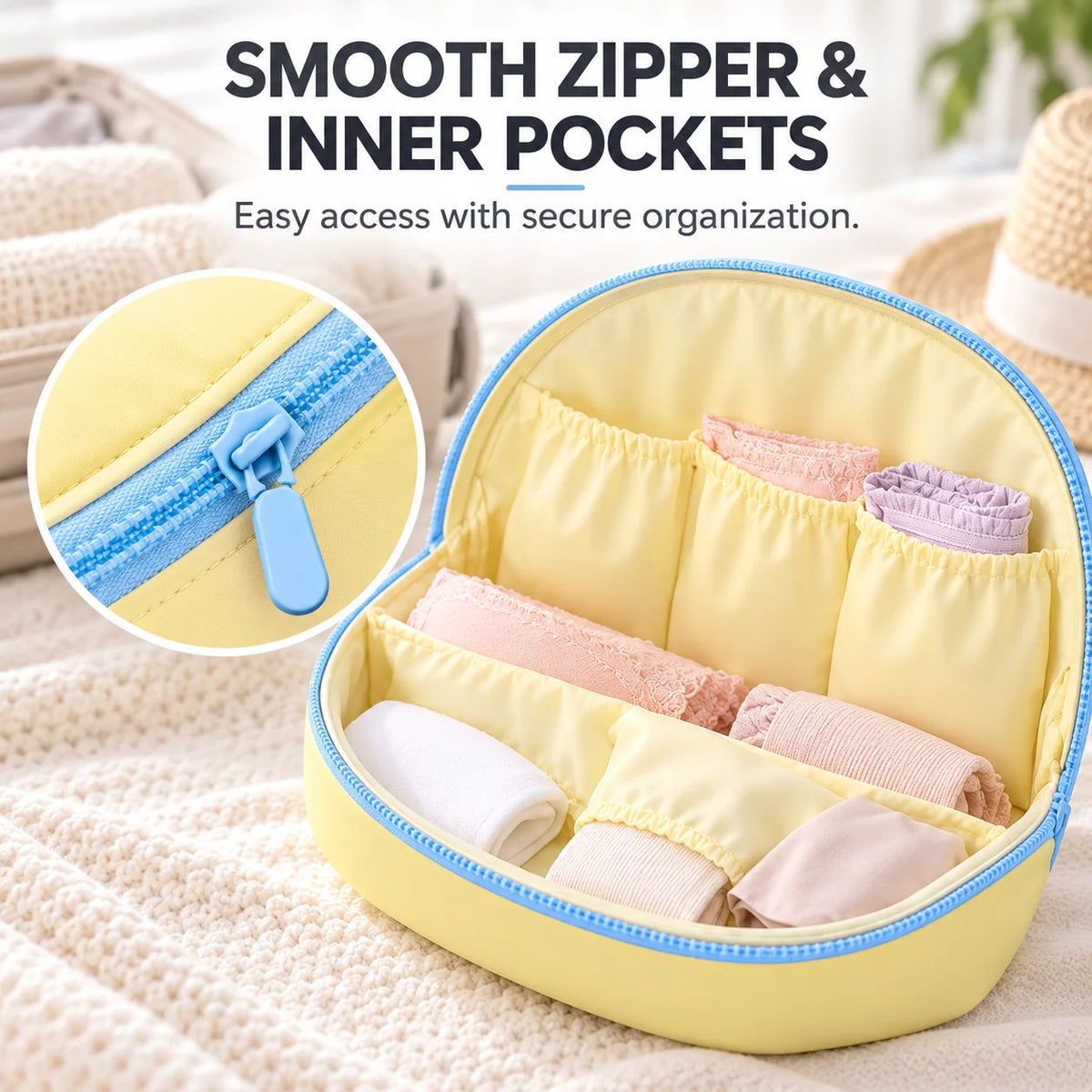 3-in-1 Waterproof Portable Travel Underwear Organizer Bag