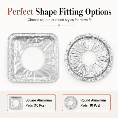 ⏳ Limited-Time Offer! ⏰ 10-Pack Heavy-Duty Foil Gas Stove Burner Liners – Keep Your Hob Clean & Protected with Deep Well Spill Capture 🍳