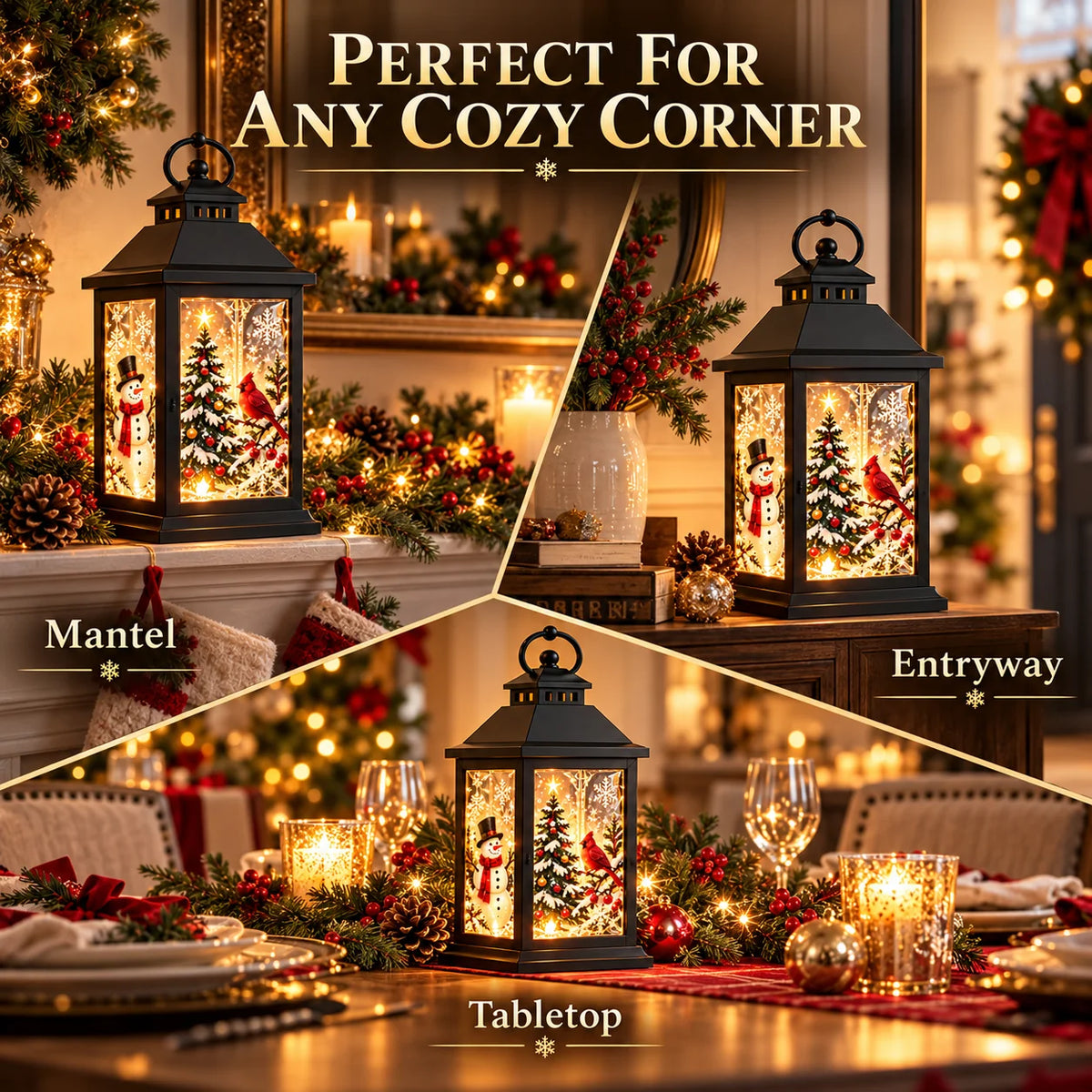 Interchangeable Crystal Lantern™ – Light-up Holiday Décor