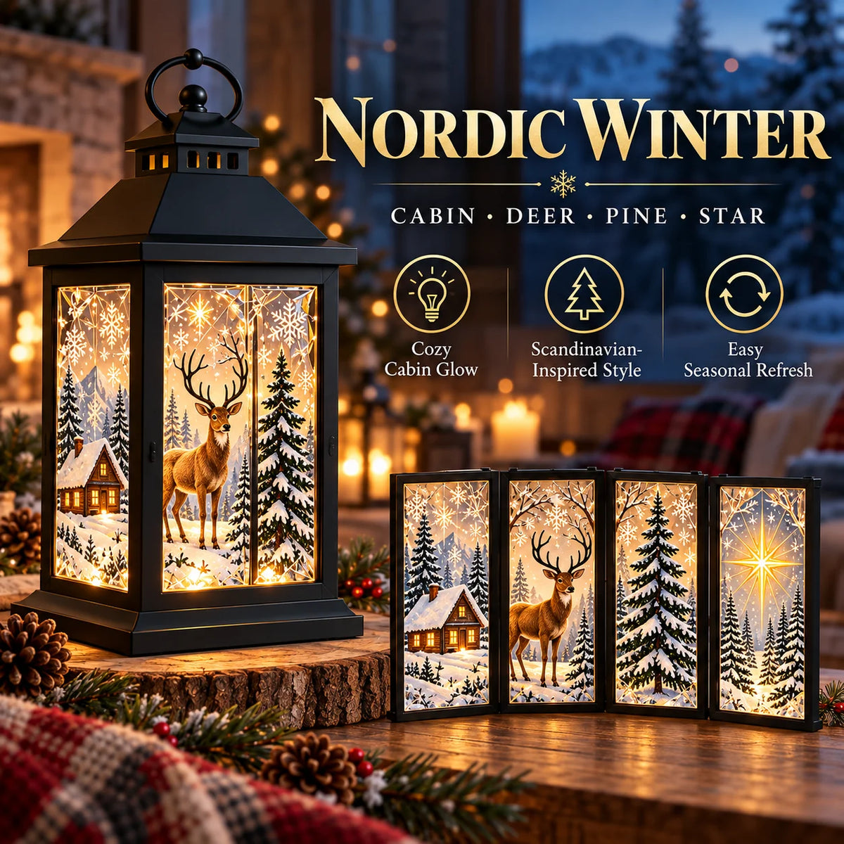 Interchangeable Crystal Lantern™ – Light-up Holiday Décor