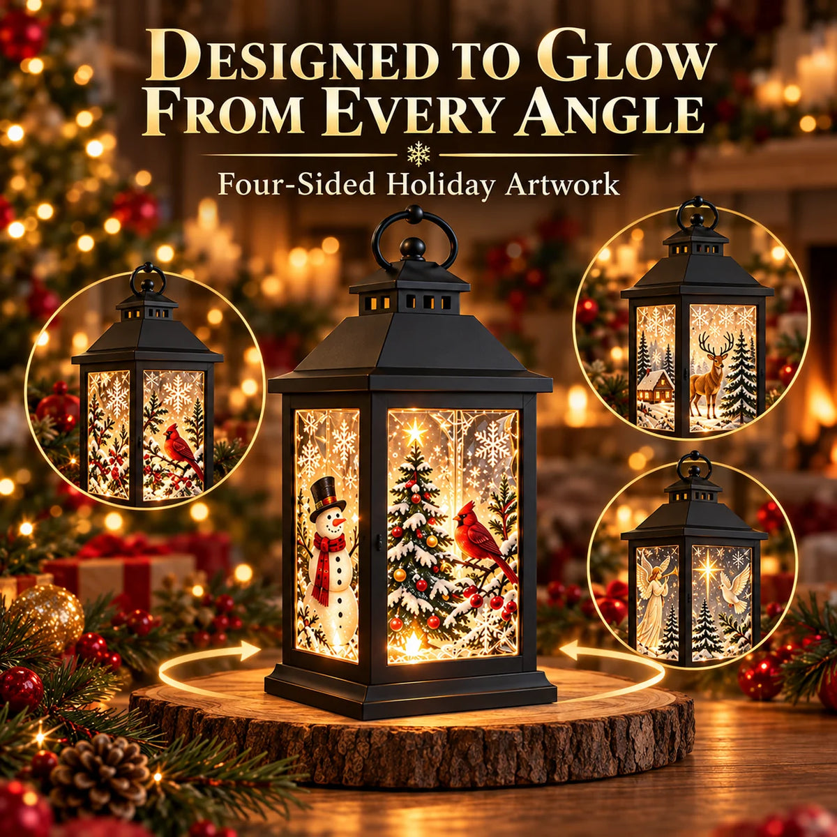 Interchangeable Crystal Lantern™ – Light-up Holiday Décor