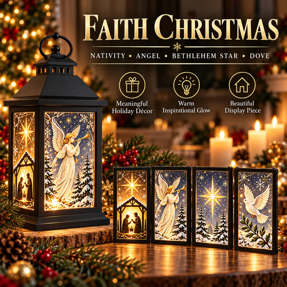 Interchangeable Crystal Lantern™ – Light-up Holiday Décor