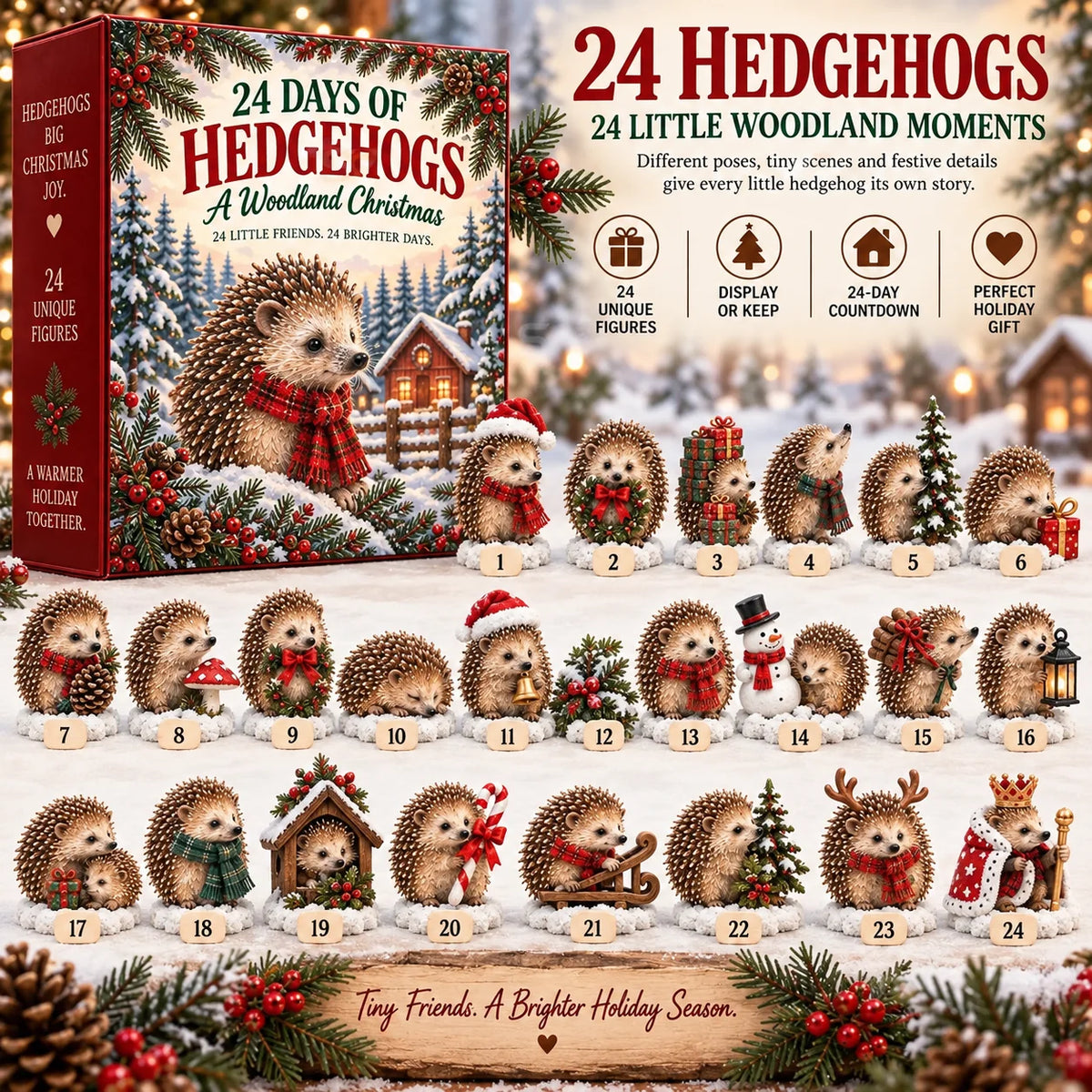 24 Days Of Hedgehogs A Woodland Christmas 2026 Advent Calendar