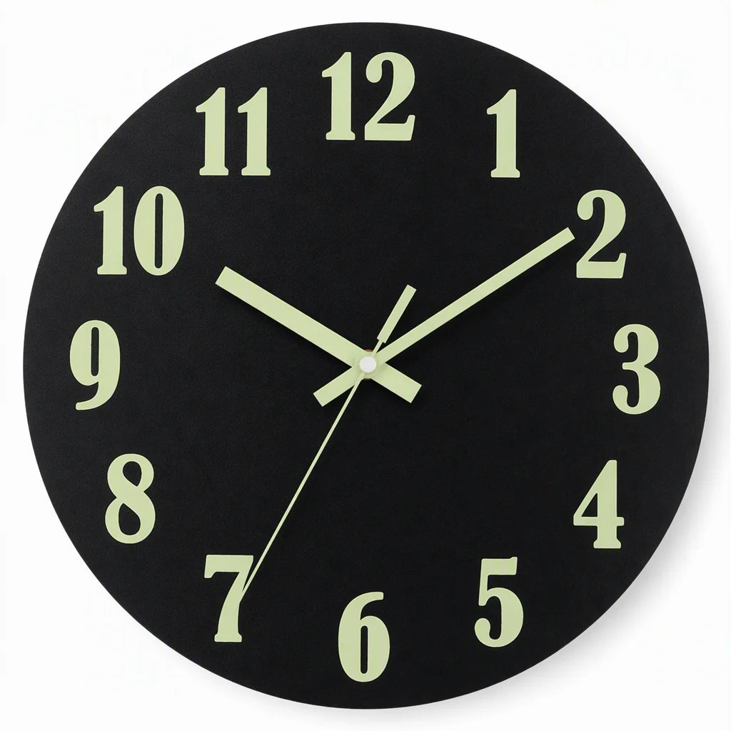 ⏳🔥limited-time 50% Off! ⏰12-inch Silent Wooden Wall Clock – Luminous Glow & Mdf Wood Grain✨