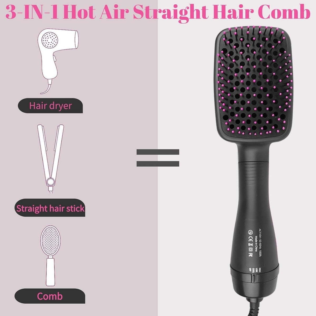 Hair Dryer Brush Blow Dryer Brush in One, 3 in 1 One Step Hair Dryer and Styler