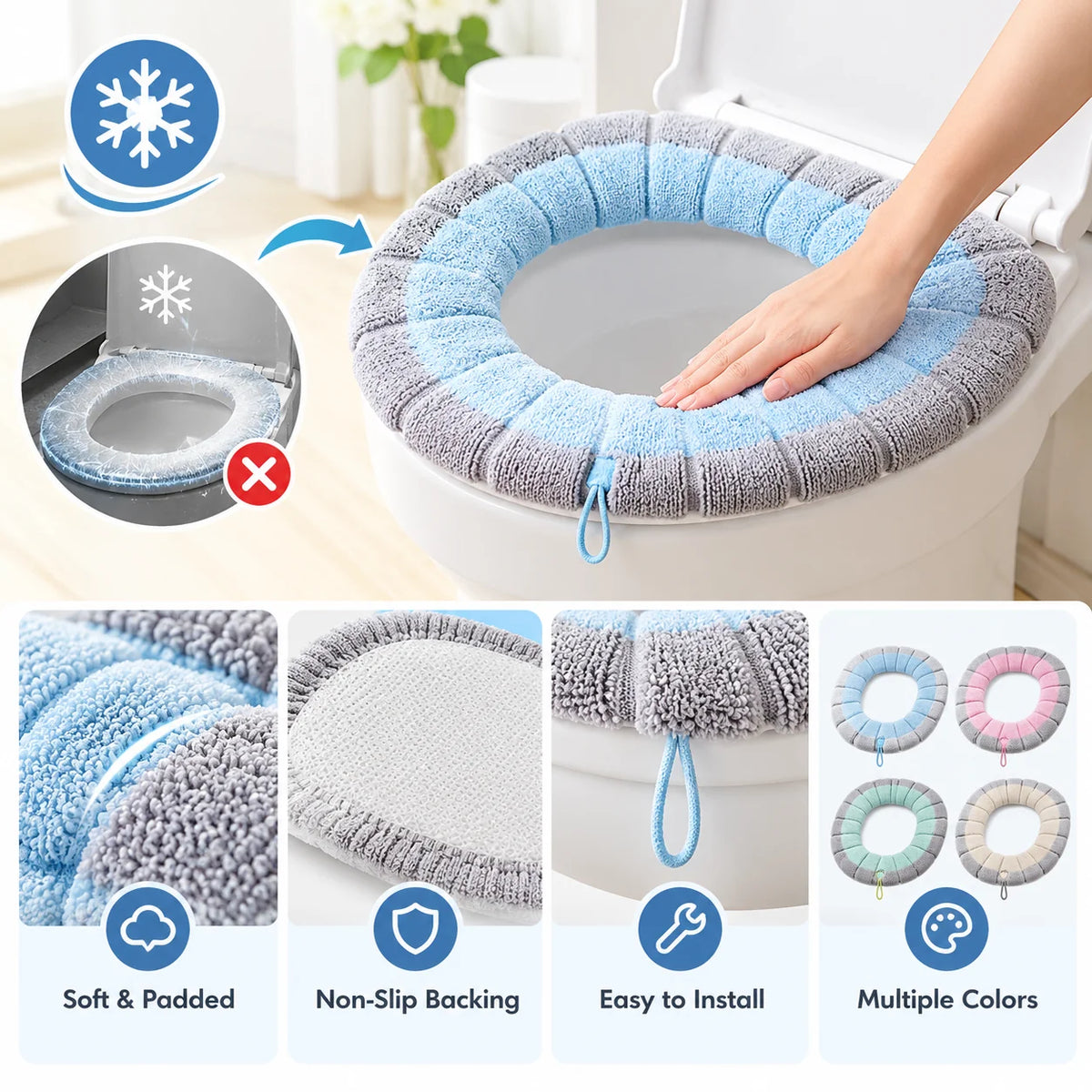🚽lightweight Washable Soft Toilet Seat Cushion