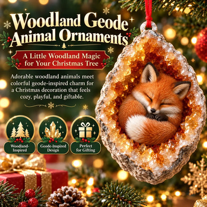 🎄3D Woodland Creature Geode Christmas Ornaments・10 Design