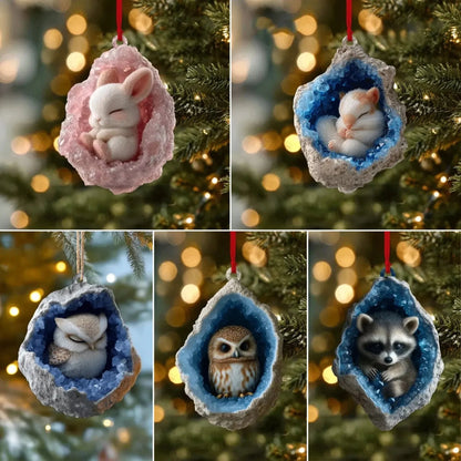 🎄3D Woodland Creature Geode Christmas Ornaments・10 Design