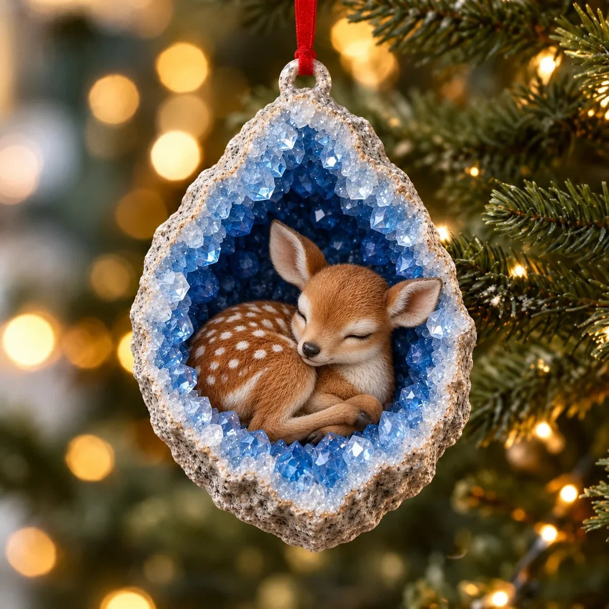 🎄3D Woodland Creature Geode Christmas Ornaments・10 Design