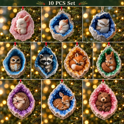 🎄3D Woodland Creature Geode Christmas Ornaments・10 Design