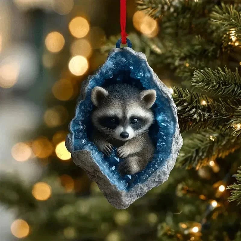 🎄3D Woodland Creature Geode Christmas Ornaments・10 Design