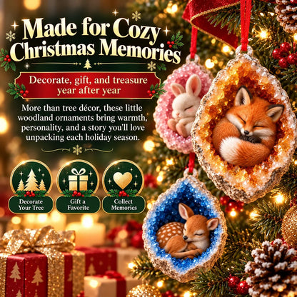 🎄3D Woodland Creature Geode Christmas Ornaments・10 Design