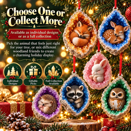 🎄3D Woodland Creature Geode Christmas Ornaments・10 Design