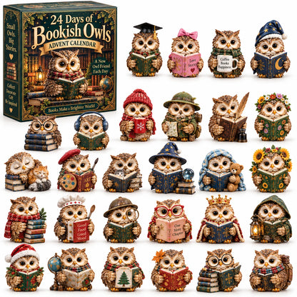🦉 24 Days Of Owl Stories — Bookish Owls & Christmas Owl Village Collection