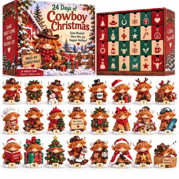 🐮🎄24 Days of Cowboy Christmas – Highland Cow Advent Calendar