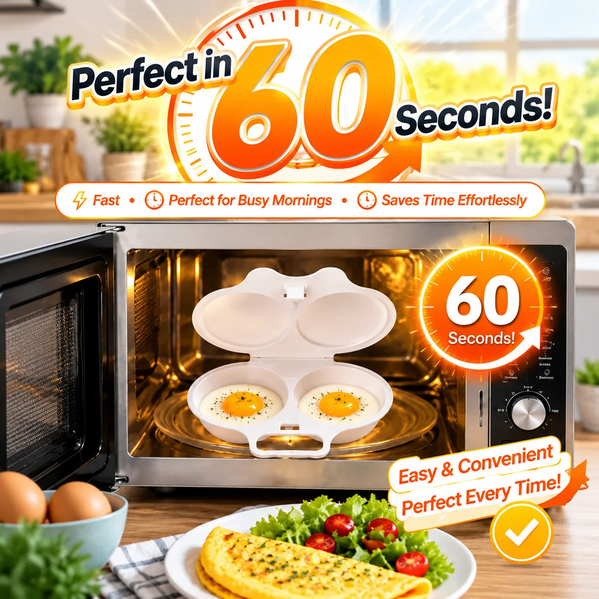⚡ Microwave Egg Poacher – Perfect Eggs in Minutes