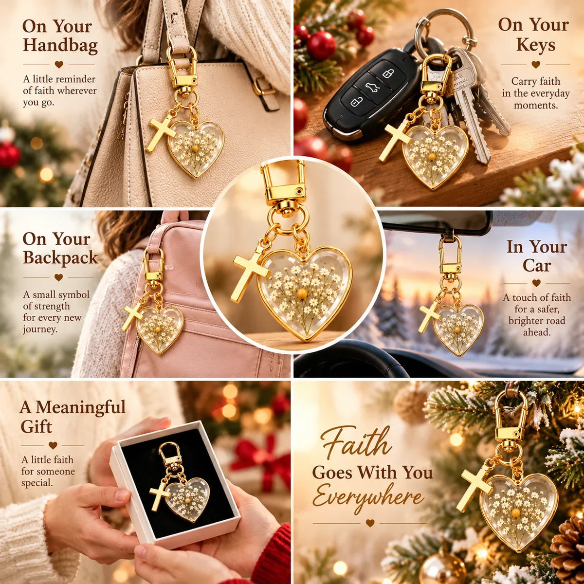 ⏳ Last Day 48% OFF –✝️ Mustard Seed Faith Keychain — Keep Believing