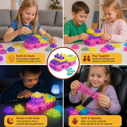 Glow-in-the-dark Squishy Jelly Building Blocks For Kids – Safe & Soft