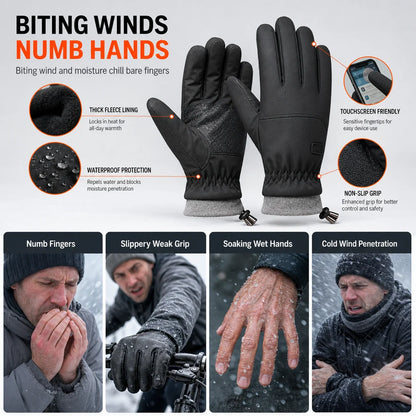 Winter Thermal Gloves for Men and Women Windproof Cold Resistant Touchscreen Non Slip Gloves for Cycling